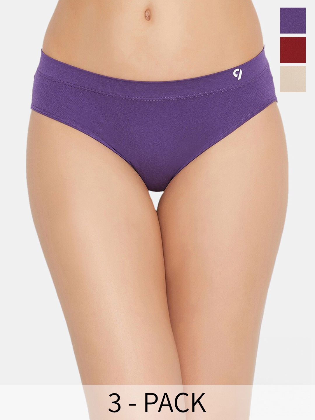 

C9 AIRWEAR Pack Of 3 Mid-Rise Seamless Hipster Briefs, Purple