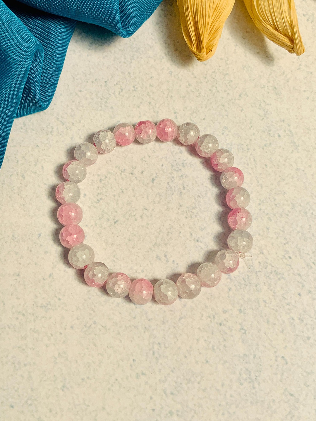 

ABDESIGNS Artificial Beads Bracelet, Pink