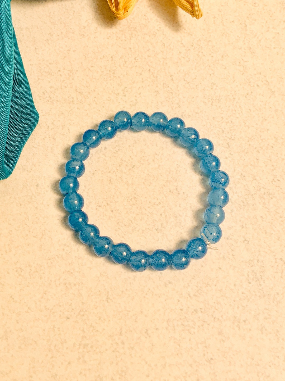 

ABDESIGNS Women Elasticated Beads Bracelet, Blue