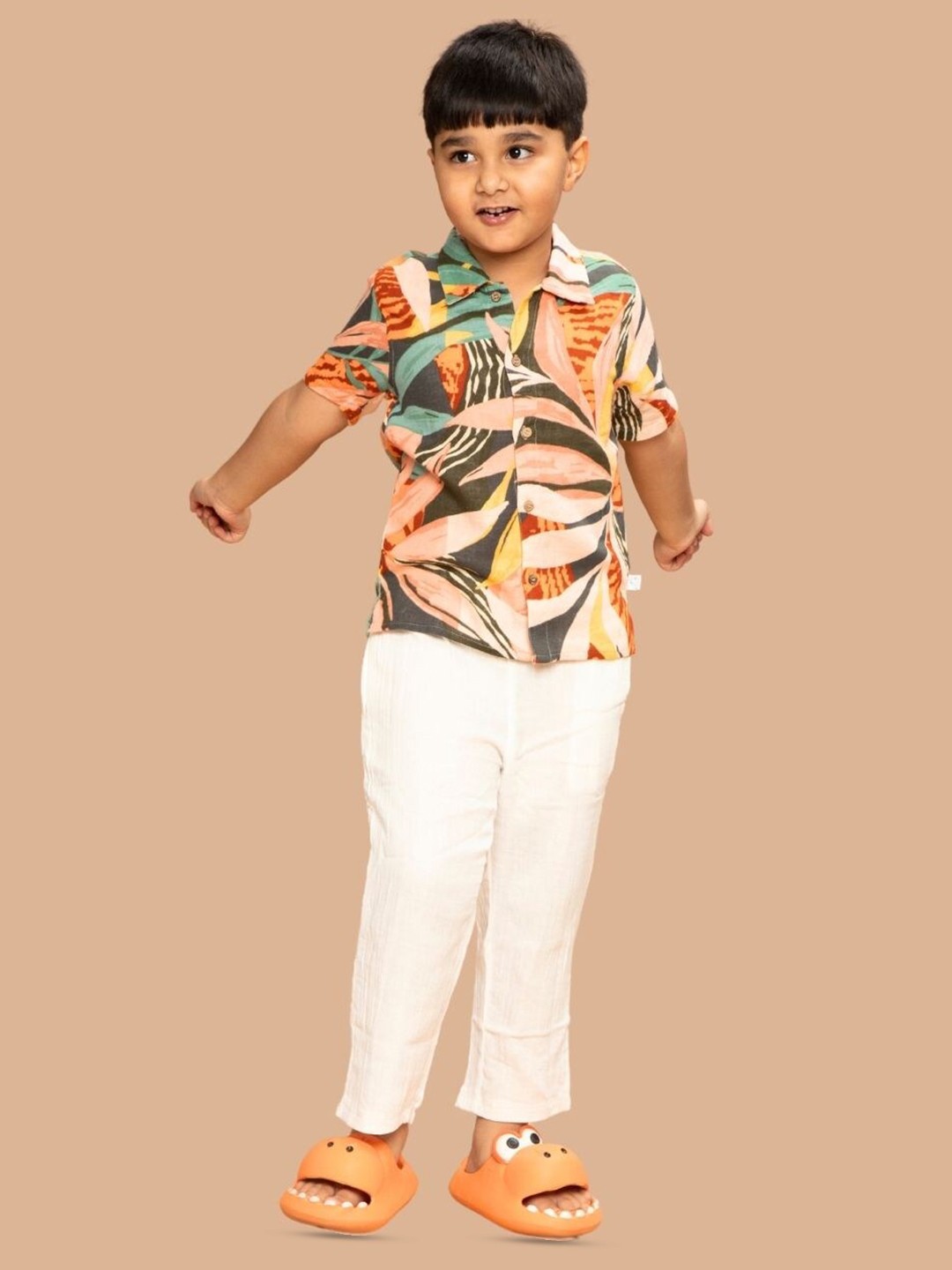 

Greendeer Unisex Kids Printed Pure Cotton Shirt With Pyjamas, Yellow