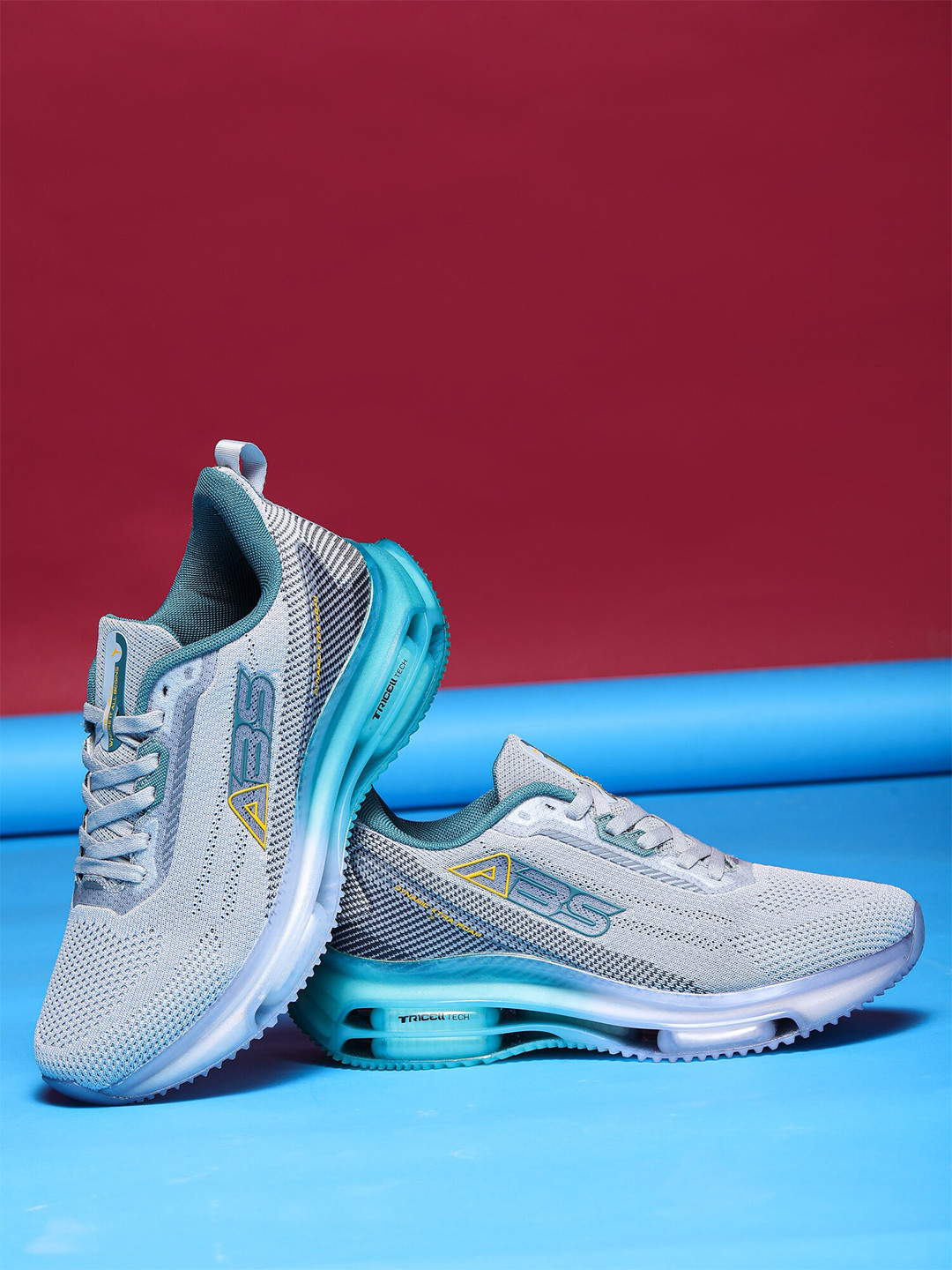 

ABROS Men Equator Lace-Up Running Shoes, Grey