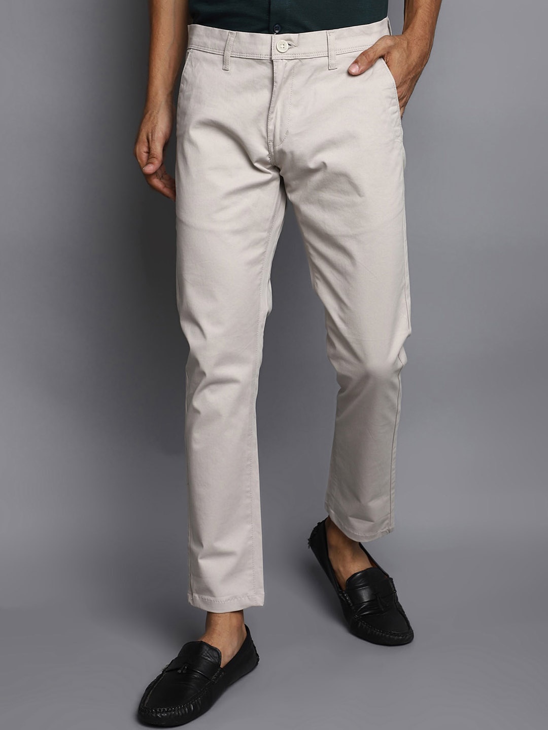

V-Mart Men Mid-Rise Cotton Trouser, Grey
