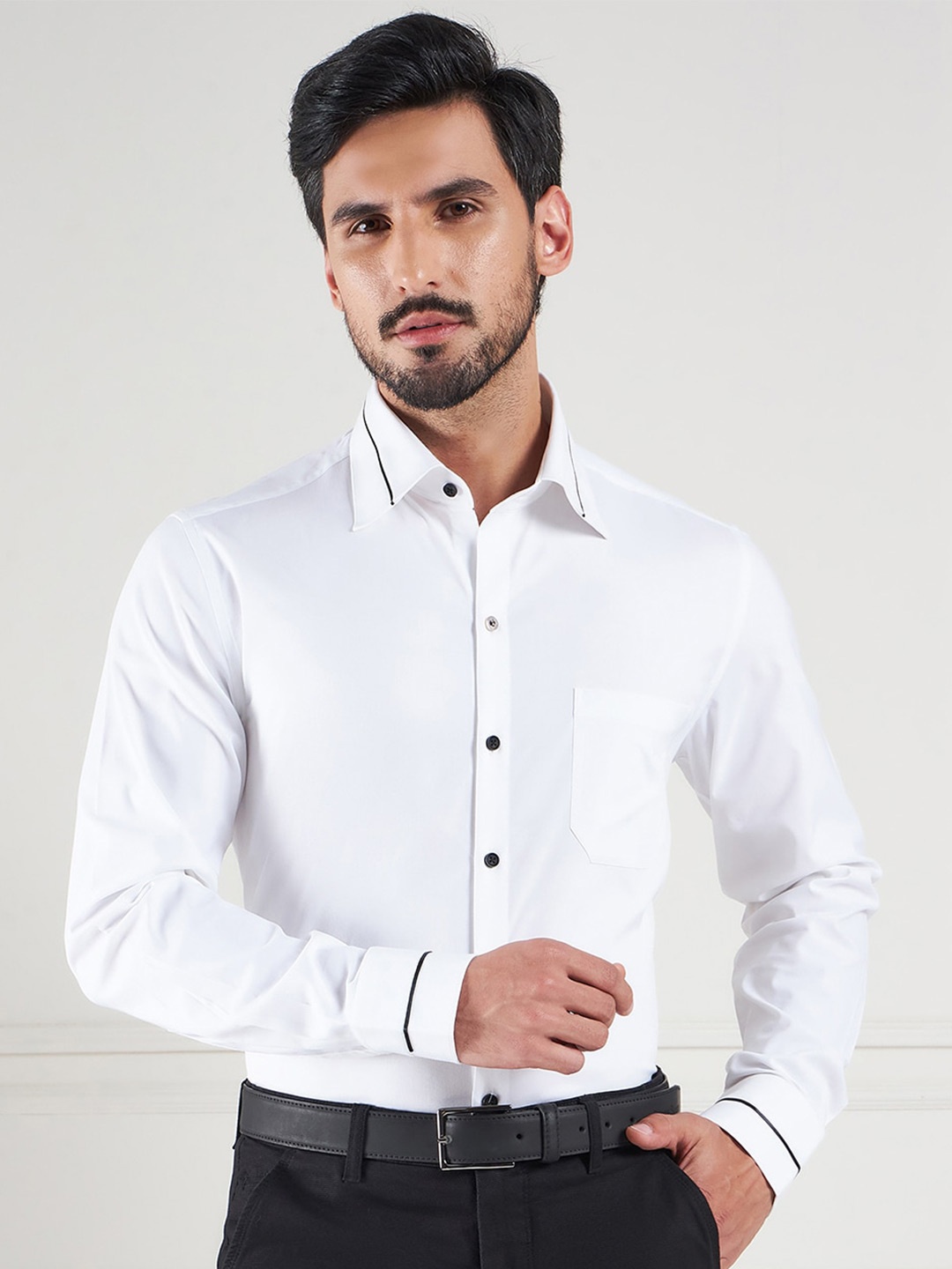 LOUIS STITCH Comfort Cotton Formal Shirt, White
