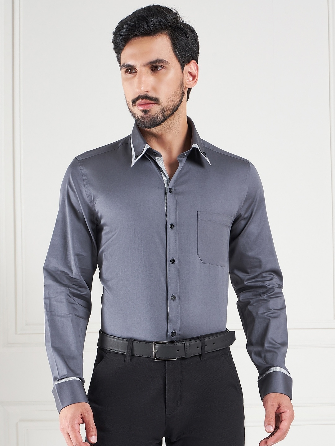 

LOUIS STITCH Comfort Cotton Formal Shirt, Grey