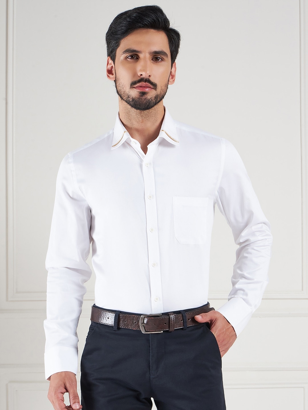 

LOUIS STITCH Comfort Cotton Formal Shirt, White