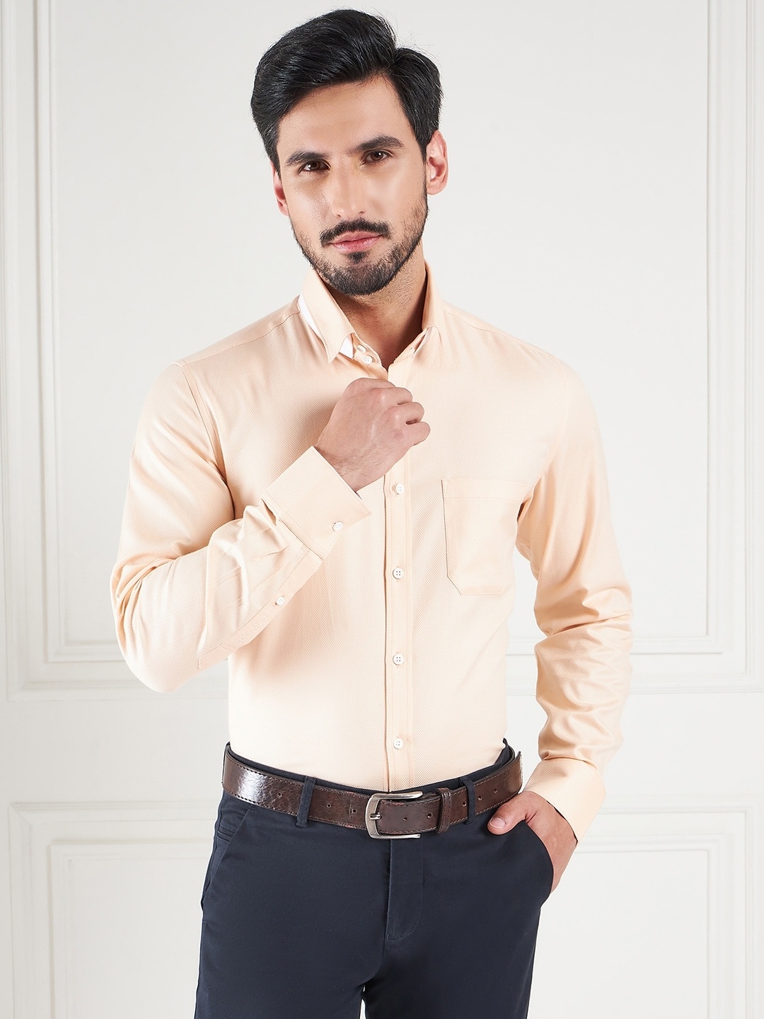 LOUIS STITCH Comfort Cotton Formal Shirt, Orange