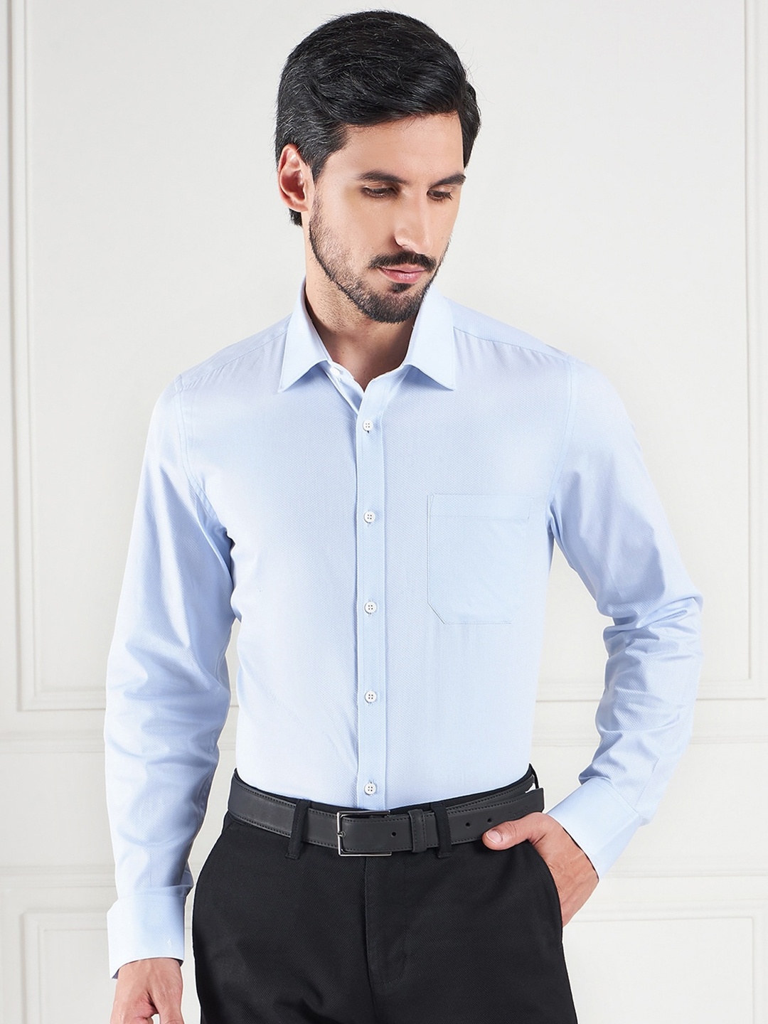 LOUIS STITCH Comfort Cotton Formal Shirt, Blue