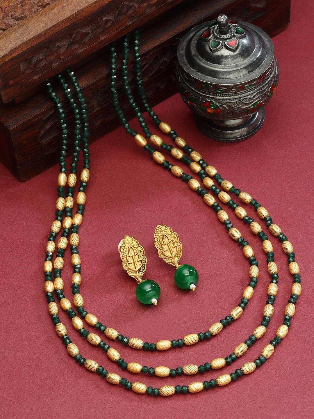 

PANASH Gold-Plated Beaded Jewellery Set
