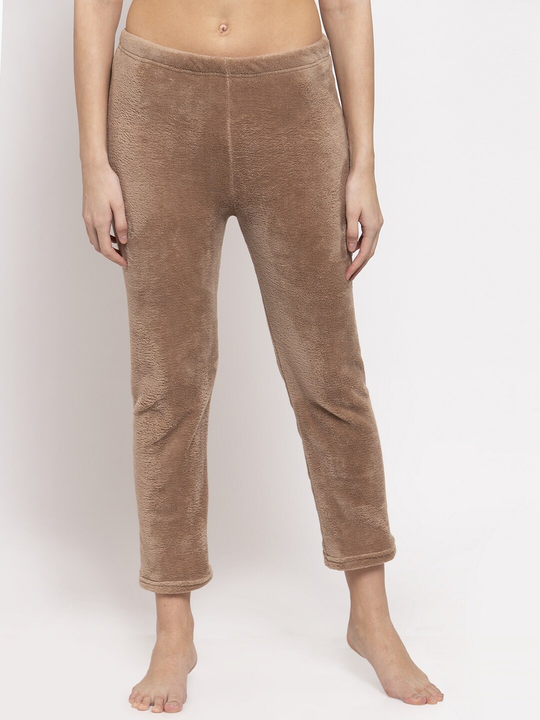 

NEUDIS Women Mid-Rise Fleece Lounge Pants, Brown