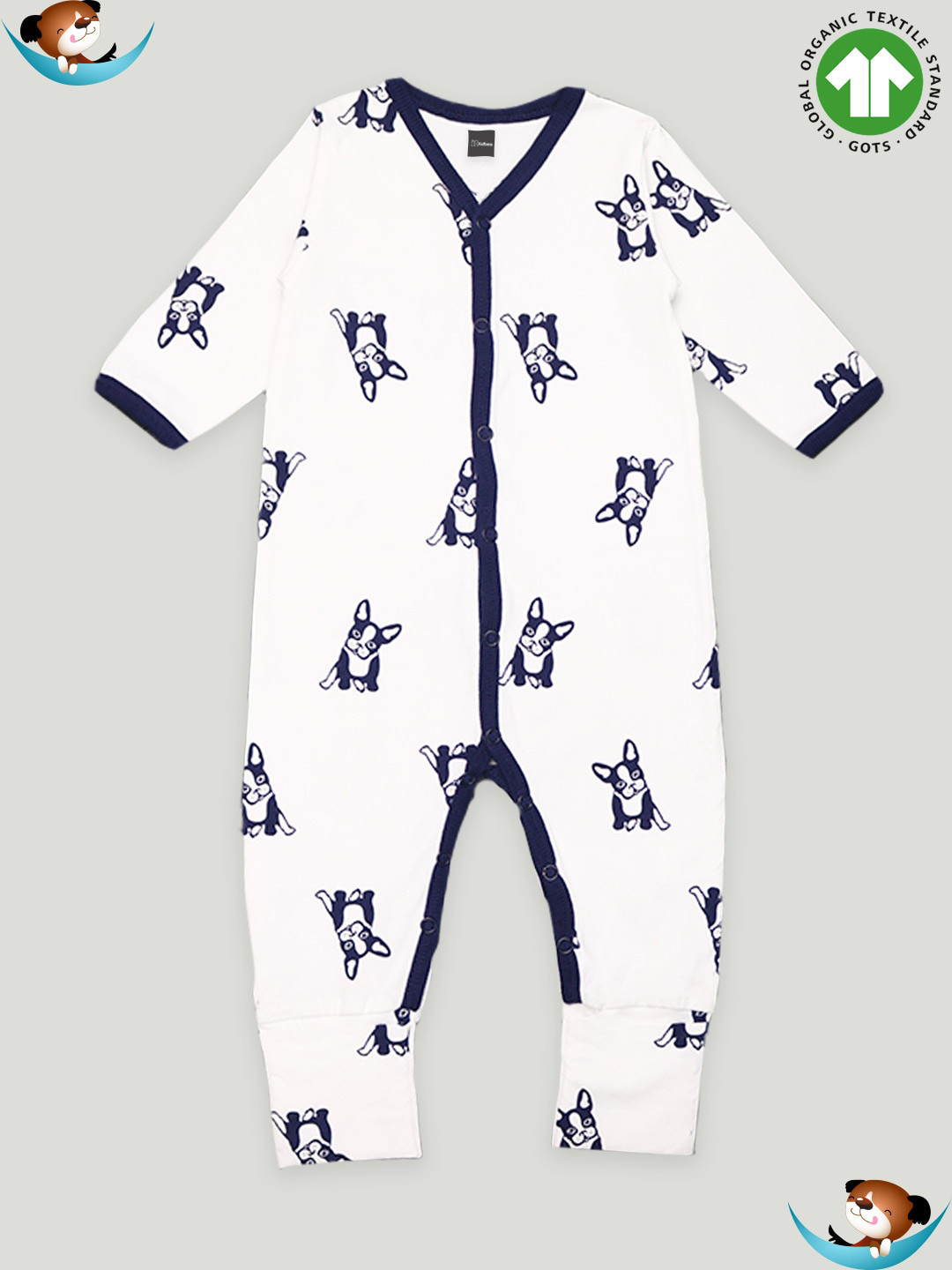

Kidbea Infants Kids Printed Pure Cotton Rompers, White
