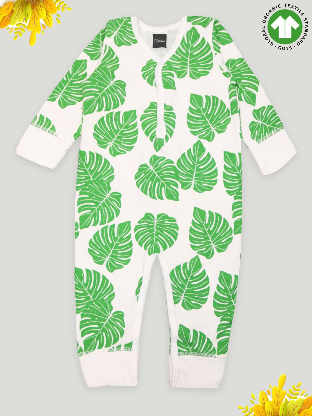 

Kidbea Infants Kids Printed Pure Cotton Rompers, White