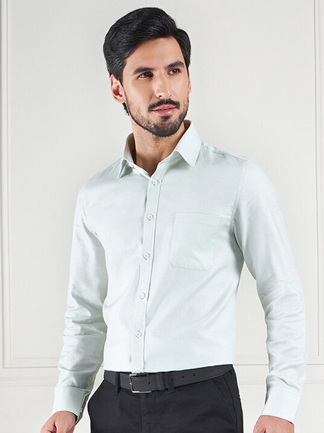 

LOUIS STITCH Comfort Cotton Opaque Formal Shirt, Sea green