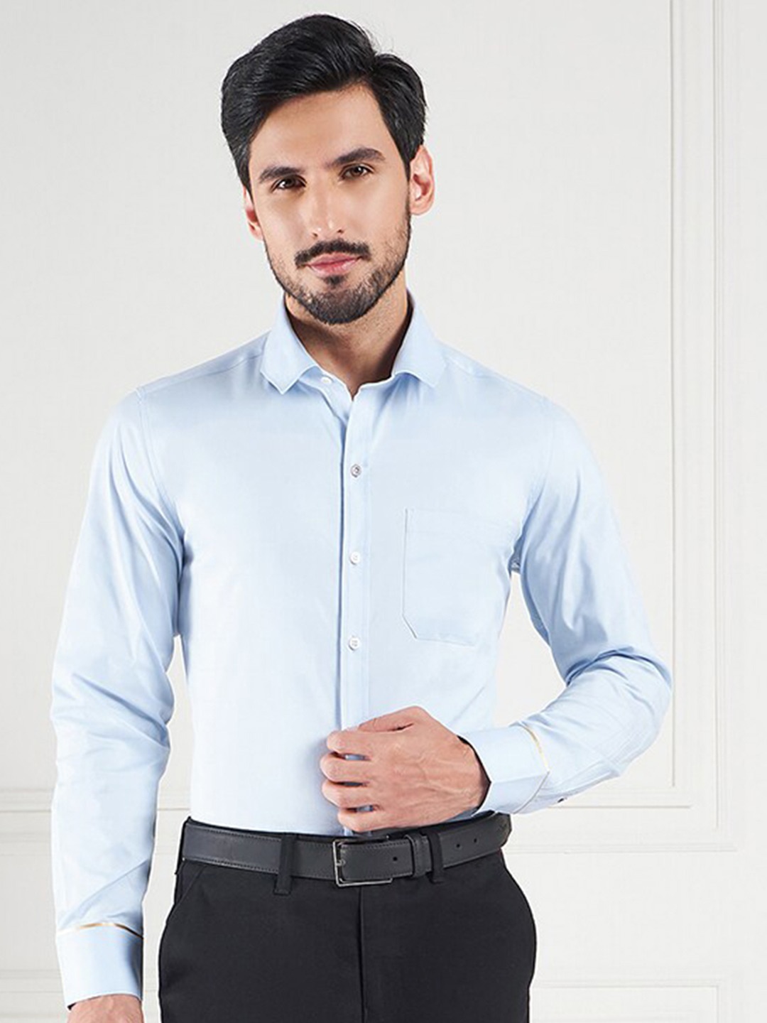 LOUIS STITCH Comfort Cotton Formal Shirt, Blue