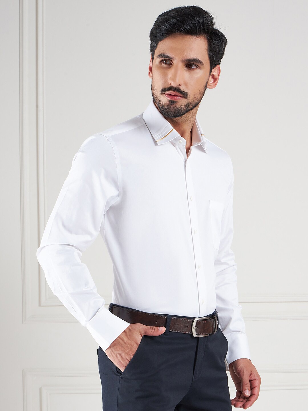 

LOUIS STITCH Comfort Cotton Formal Shirt, White