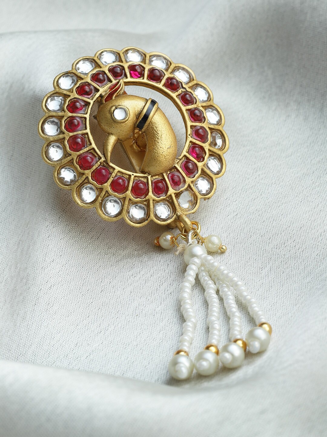 

PANASH Gold-Plated Artificial Stones and Beads Brooch