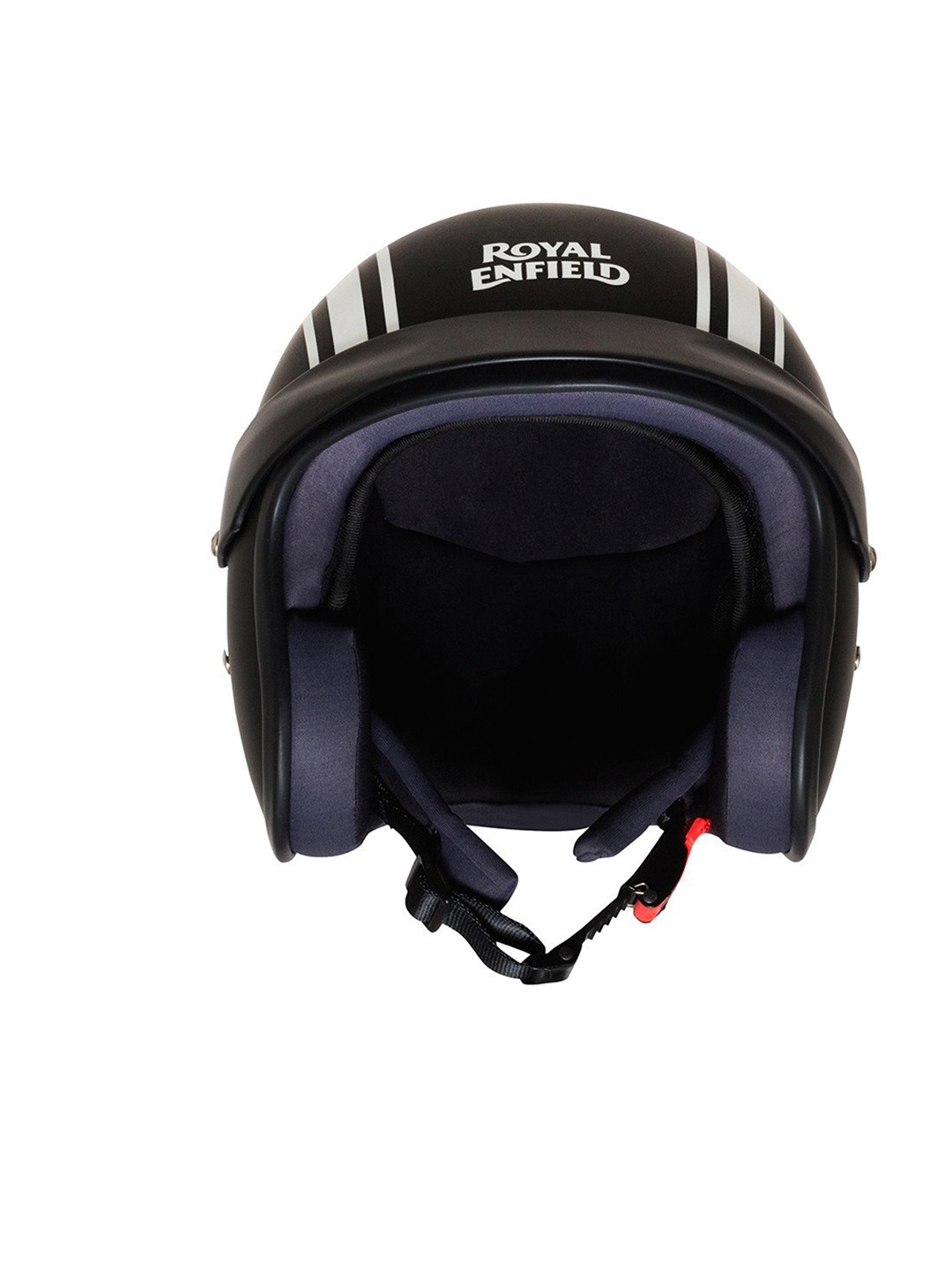 

Royal Enfield Typography Printed Scratch Resistant Open Face Helmet, Black