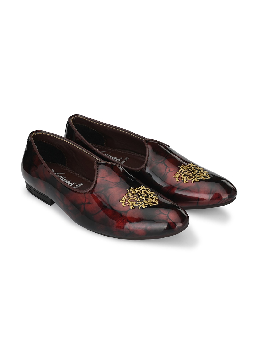 

Vellinto Men Saturn Printed Embellished Lightweight Mojaris, Red