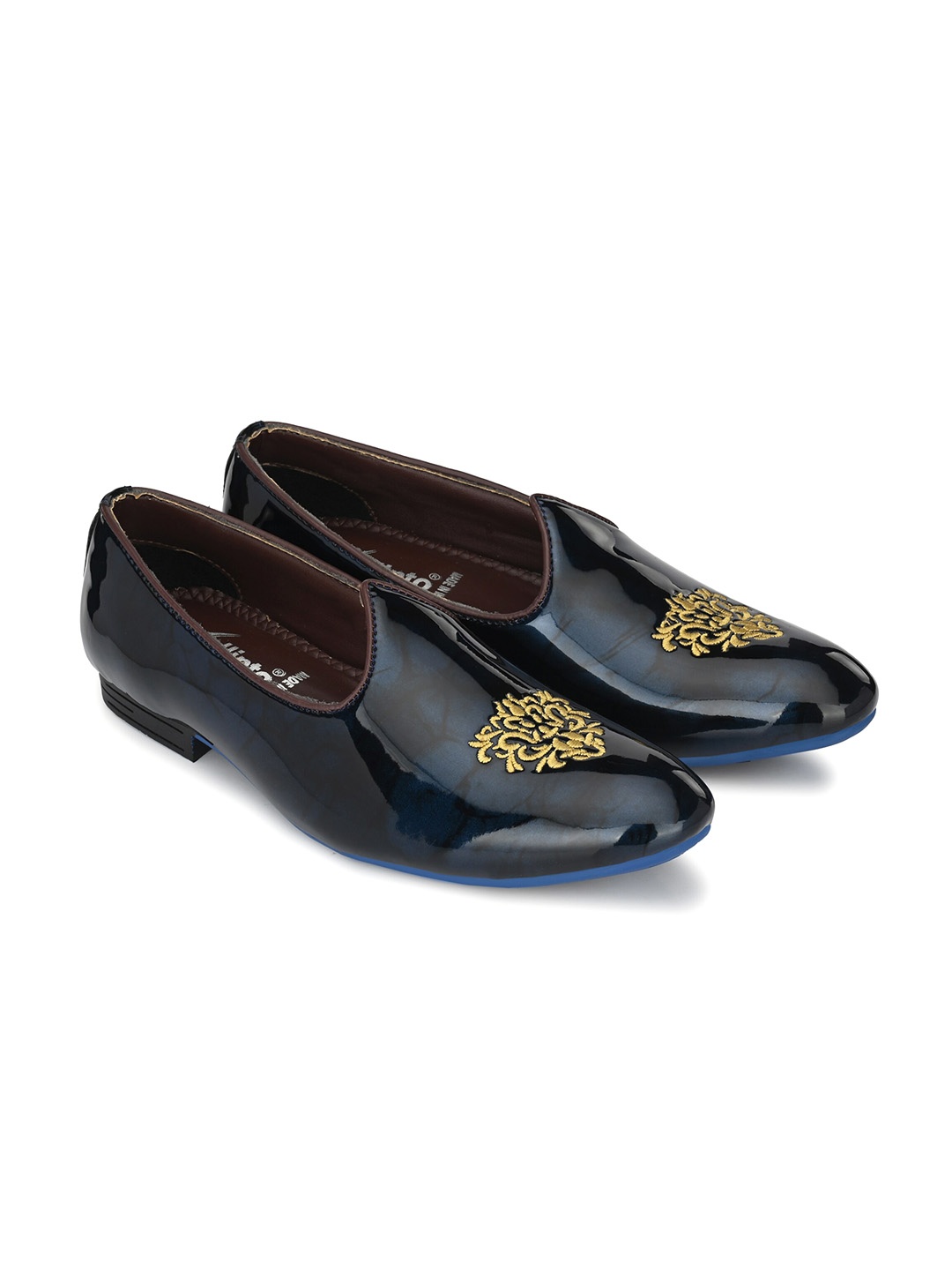 

Vellinto Men SATURN Ethnic Embroiderd Lightweight Mojaris, Navy blue