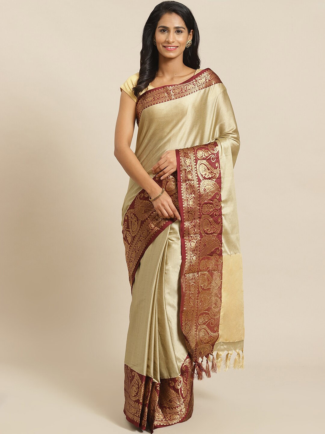 

Mitera Zari Banarasi Saree, Brown
