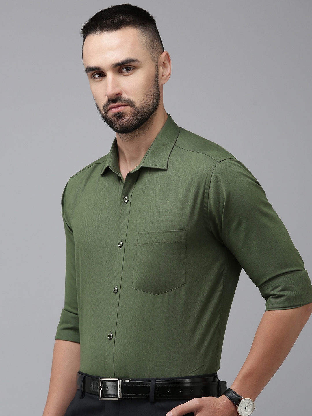 

Park Avenue Slim Fit Formal Shirt, Olive