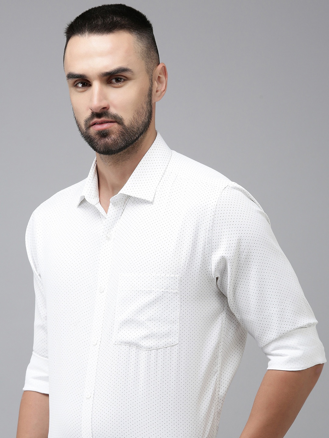 

Park Avenue Men Slim Fit Printed Formal Shirt, White