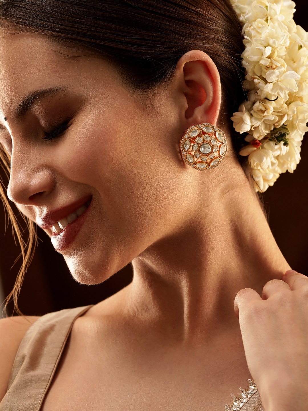 

Rubans 22K Gold-Plated Floral Studs Earrings