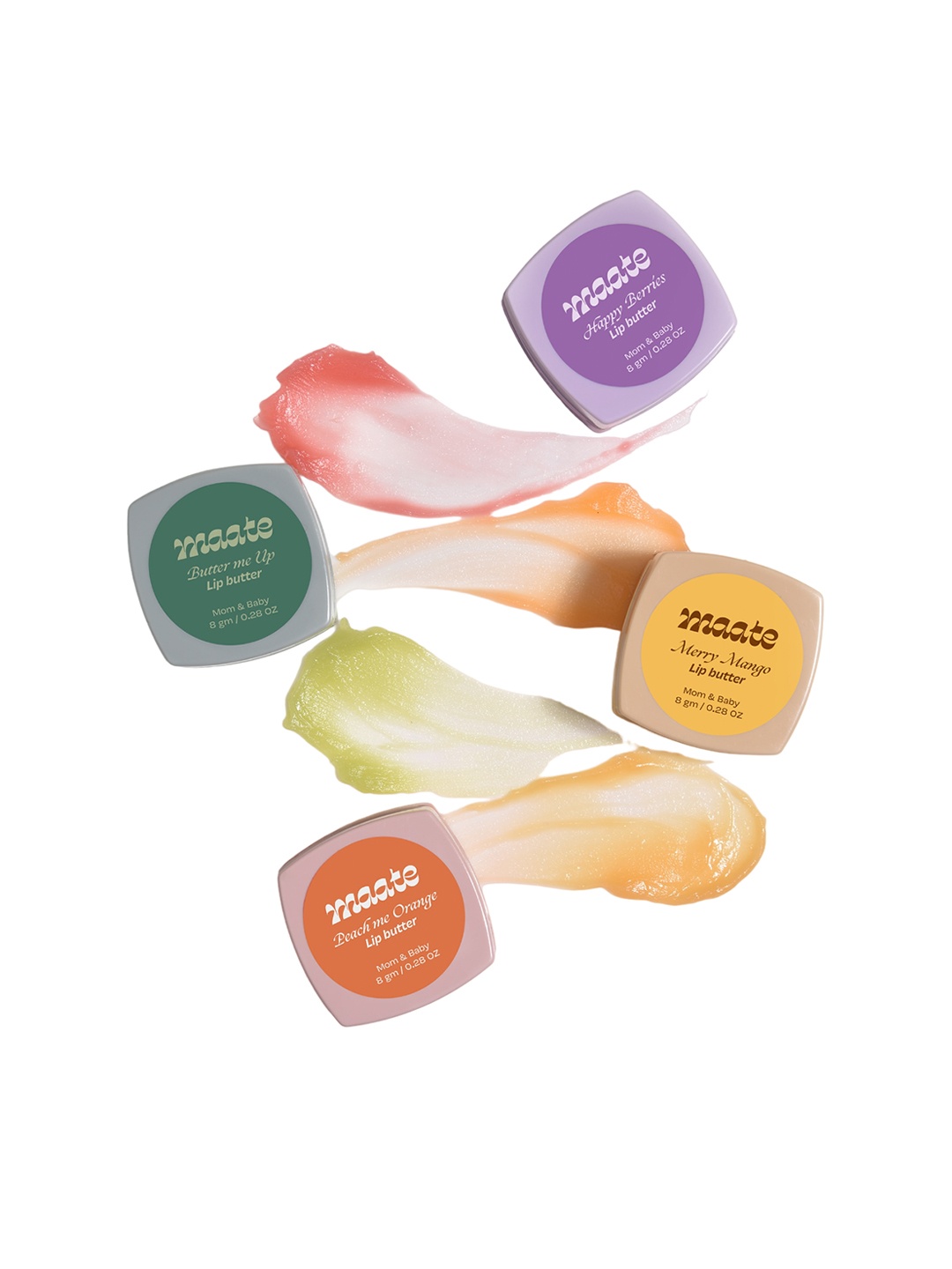 

MAATE Happy Berries & Peach Me Orange Lip Butter Combo - 8g Each, Beige