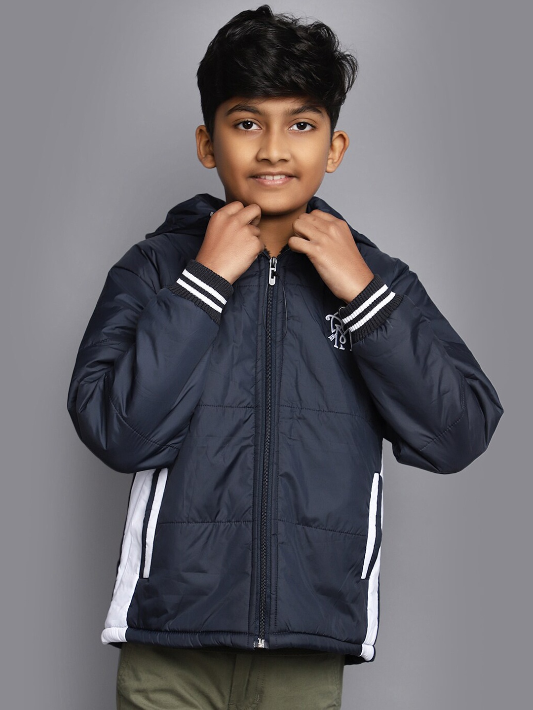 

V-Mart Boys Hooded Lightweight Cotton Padded Jacket, Blue