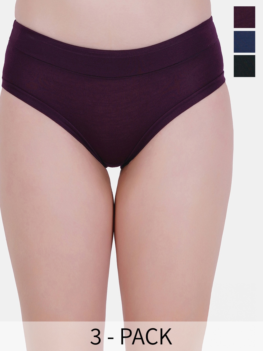 

Reveira Pack Of 3 Low-Rise Assorted Hipster Briefs