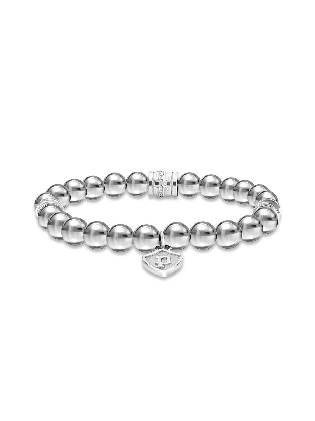 

Police Men Stainless Steel Charm Bracelet, Silver