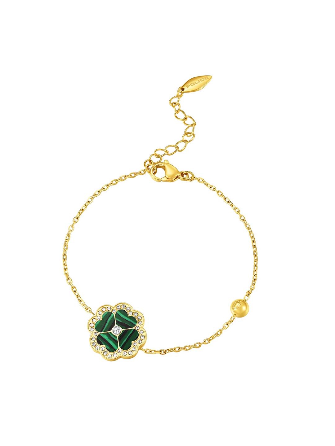 

Police Women Gold-Plated Stainless Steel Crystal Charm Bracelet