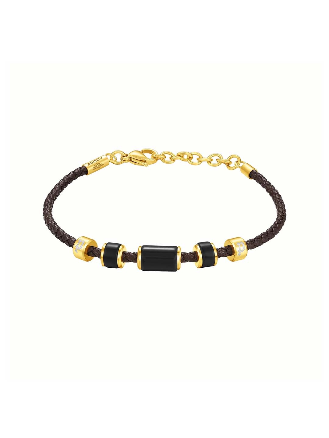 

Police Men Gold-Plated Onyx Beaded Wraparound Bracelet