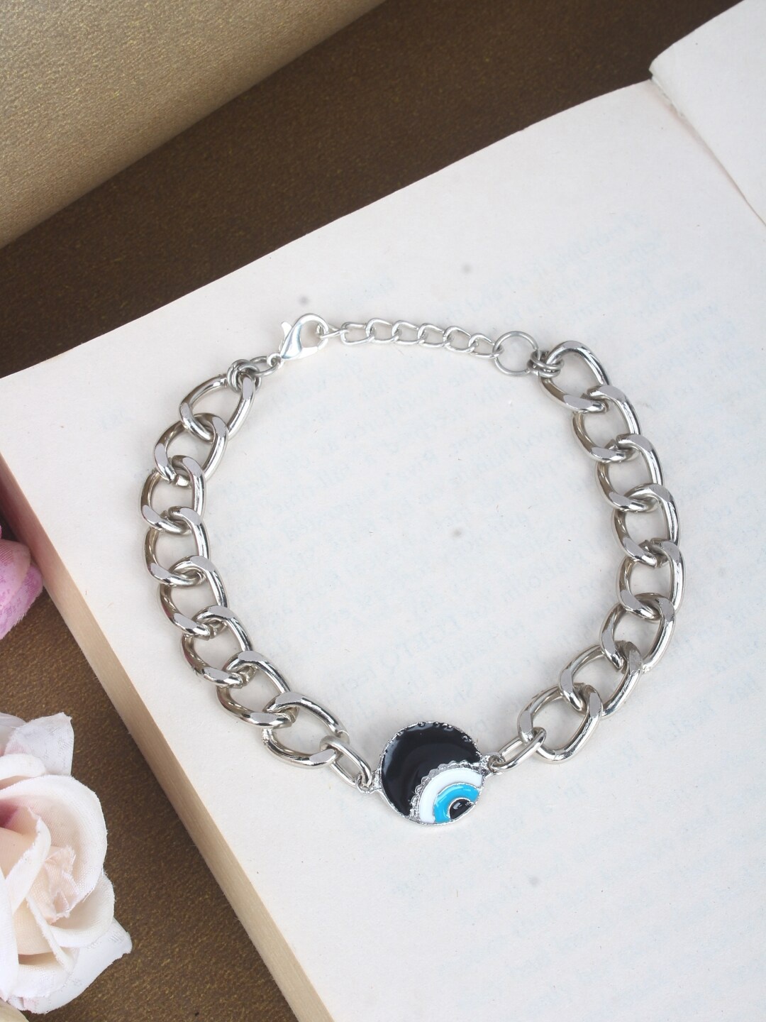 

Stylecast X KPOP Silver Plated Evil Eye Link Bracelet