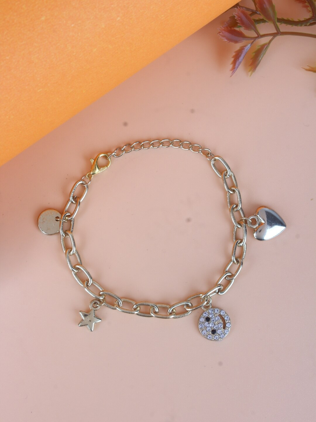 

Stylecast X KPOP Brass Cubic Zirconia Gold-Plated Charm Bracelet