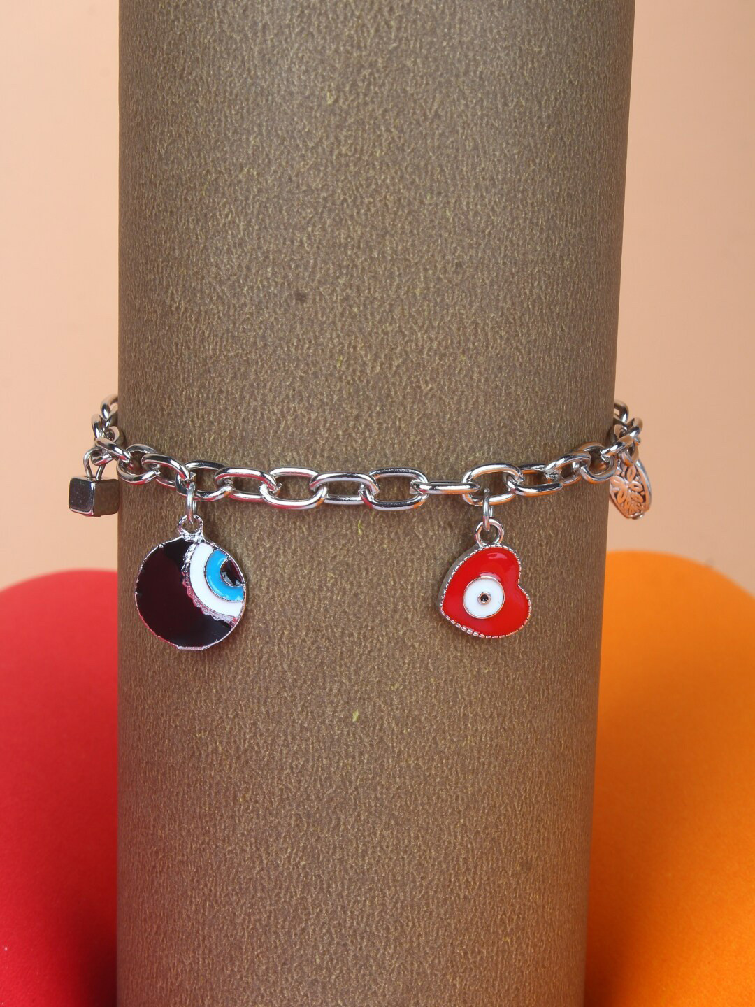 

Stylecast X KPOP Silver-Toned Silver-Plated Charm Bracelet