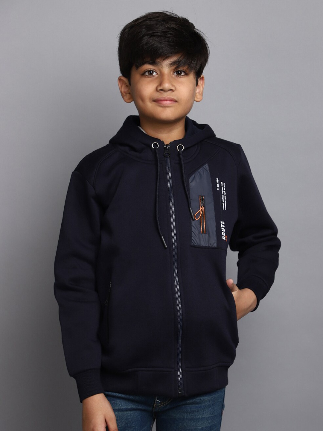 

V-Mart Kids Hooded Cotton Sweatshirt, Navy blue