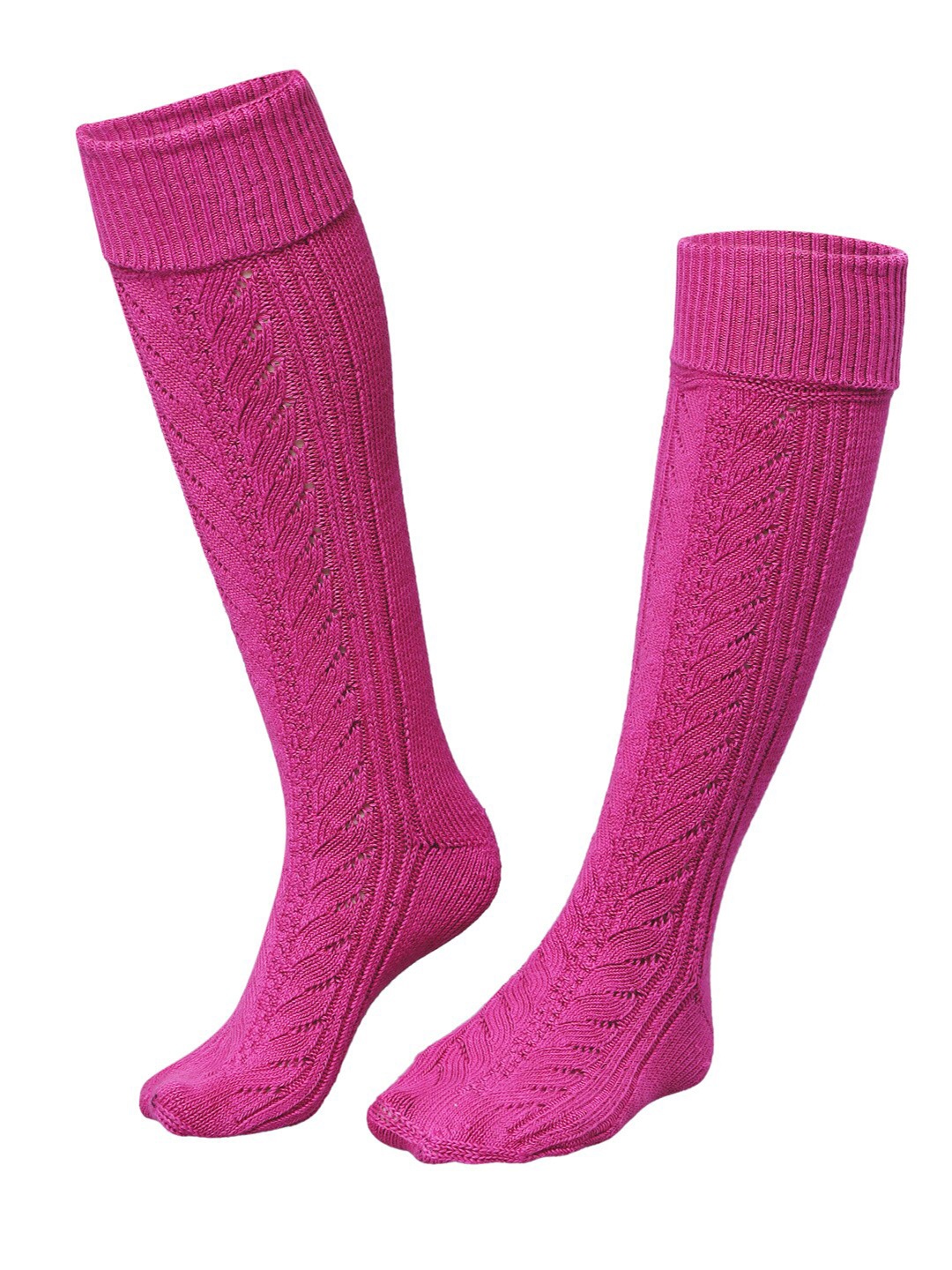 

Bharatasya Women Patterned Cotton Knee Length Winter Socks, Pink