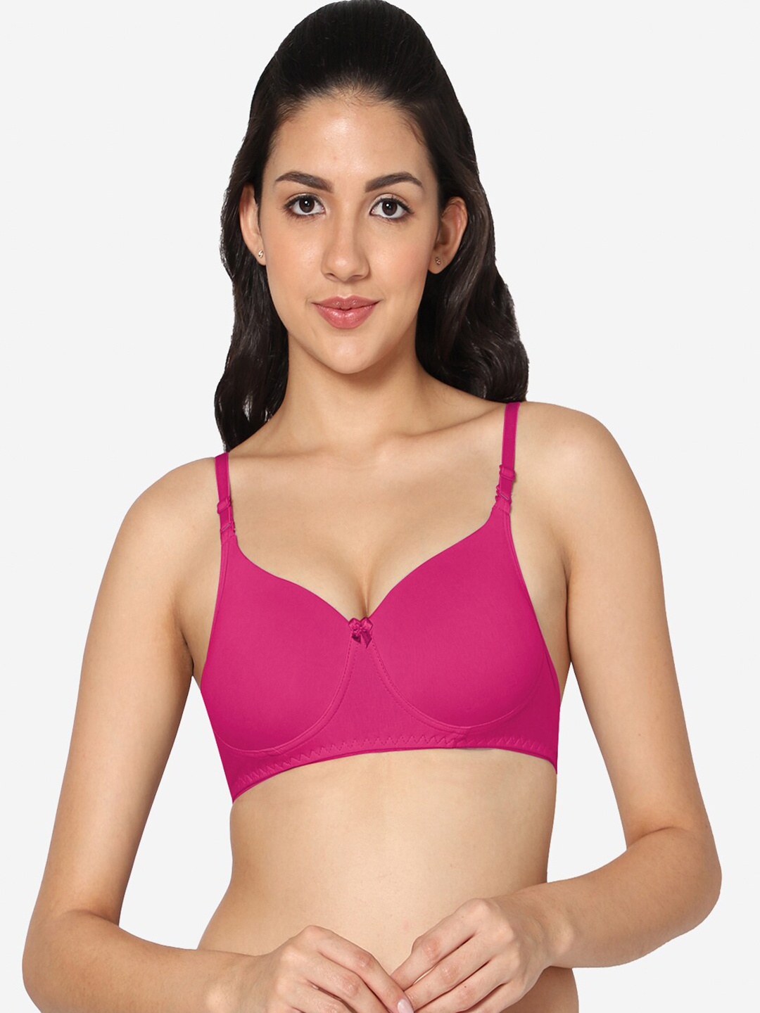 

In Care Full Coverage Heavily Padded Pure Cotton Push-Up Bra With All Day Comfort, Magenta