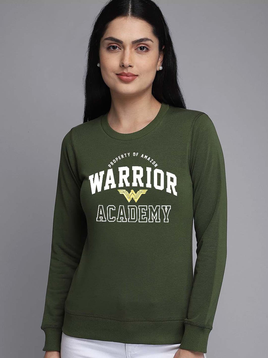 

Free Authority Wonder Woman Printed Pullover, Olive