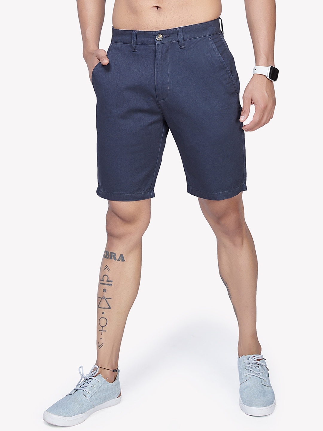 

VASTRADO Men Mid-Rise Cotton Regular Shorts, Grey