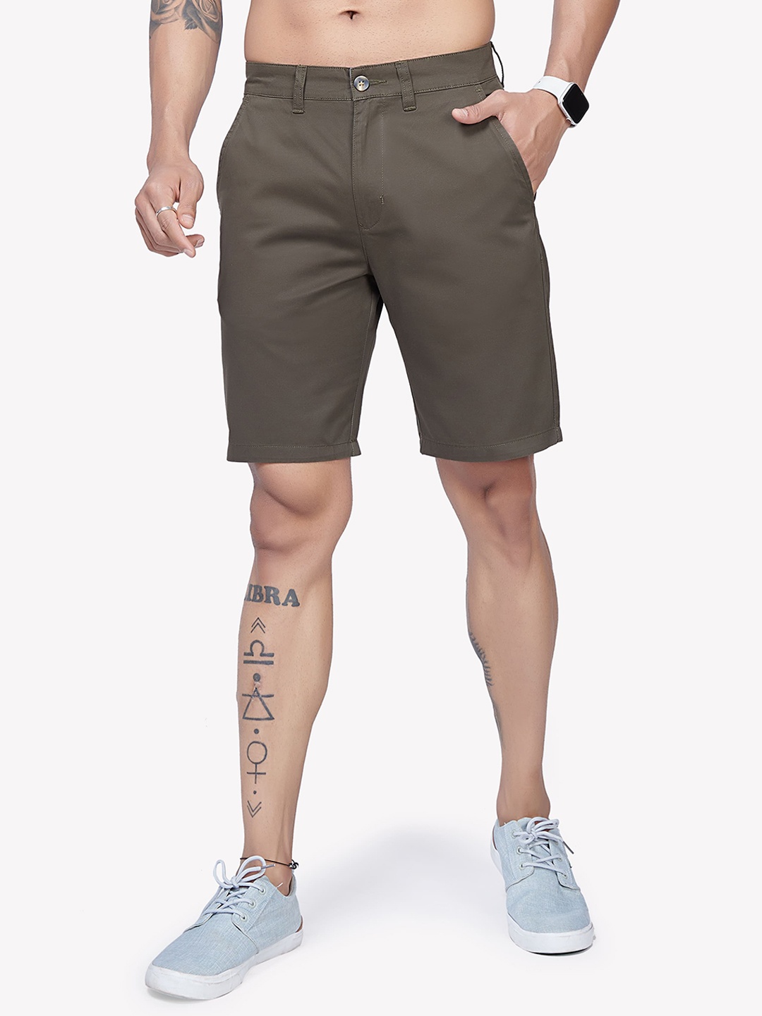 

VASTRADO Cotton Chino Shorts, Khaki