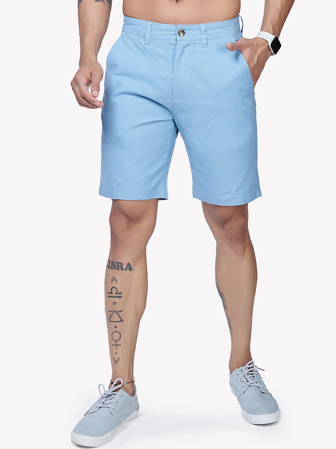 

VASTRADO Cotton Chino Shorts, Blue