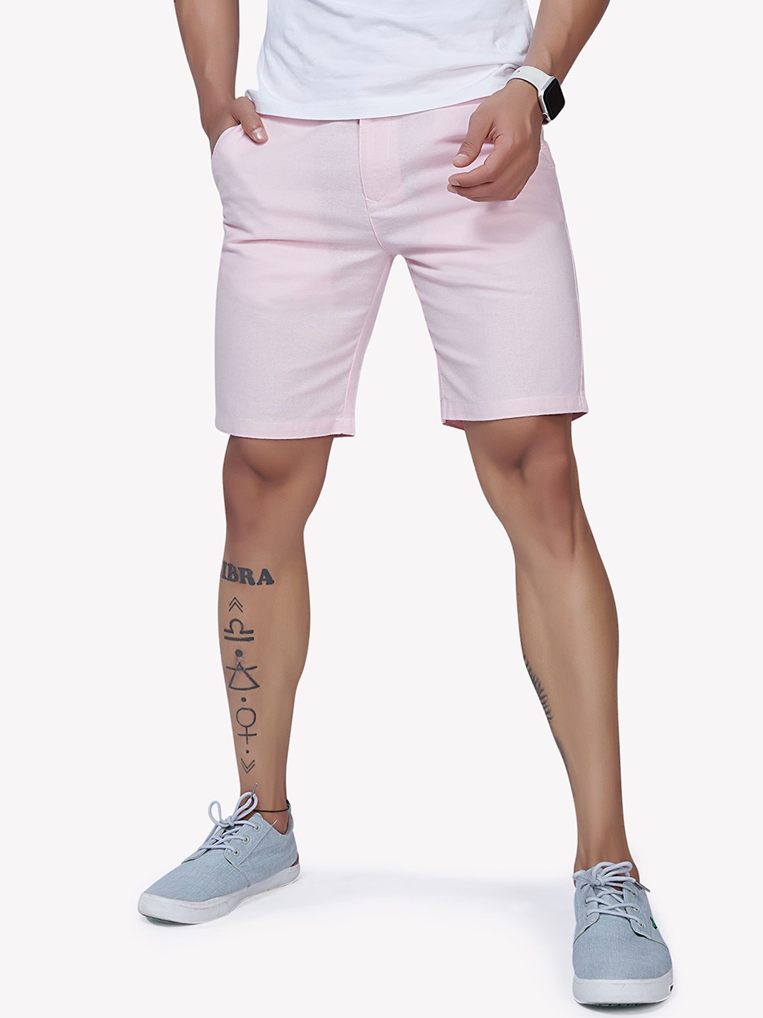 

VASTRADO Men Mid-Rise Cotton Regular Shorts, Pink