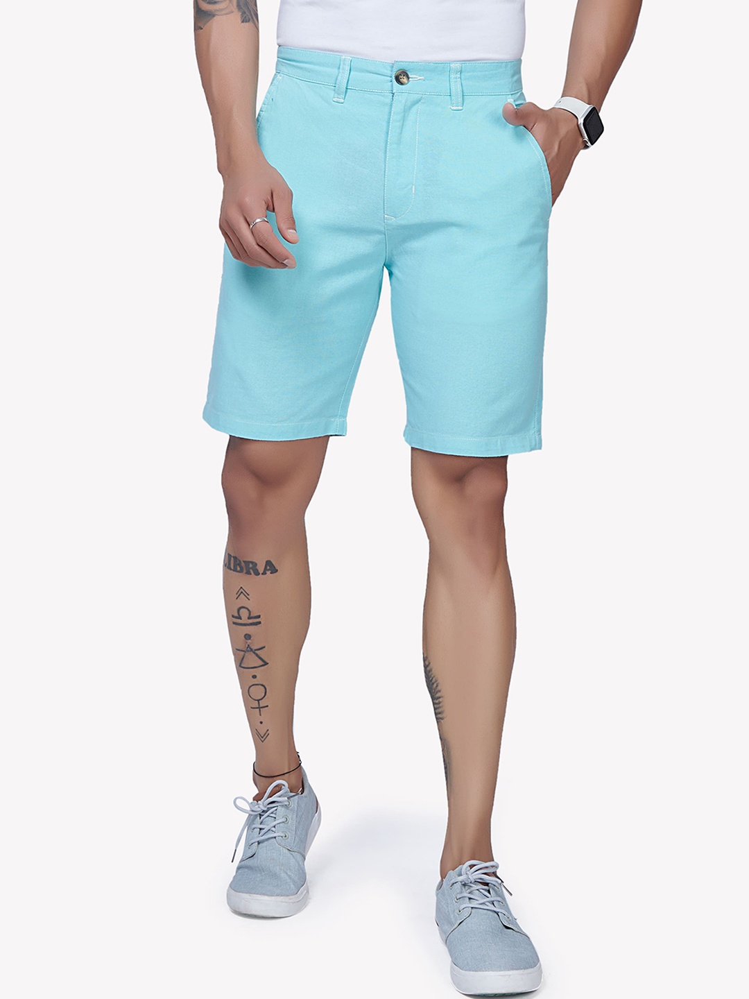 

VASTRADO Men Mid-Rise Cotton Shorts, Blue