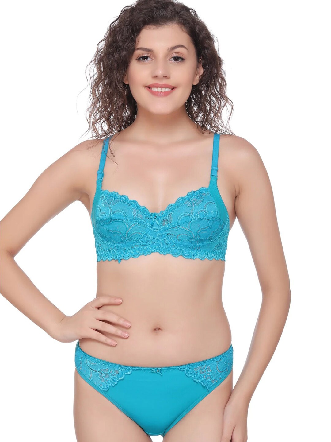 

SONA Lace Lingerie Set, Turquoise blue