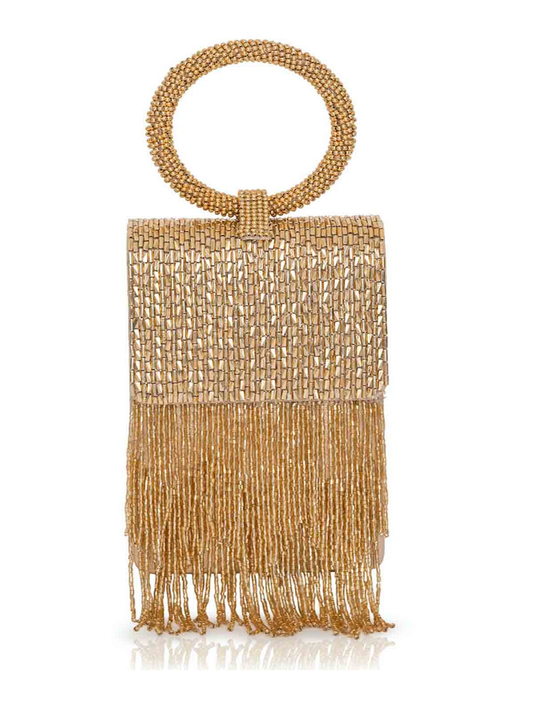 

BEAU MONDE Embellished Purse Clutch, Gold