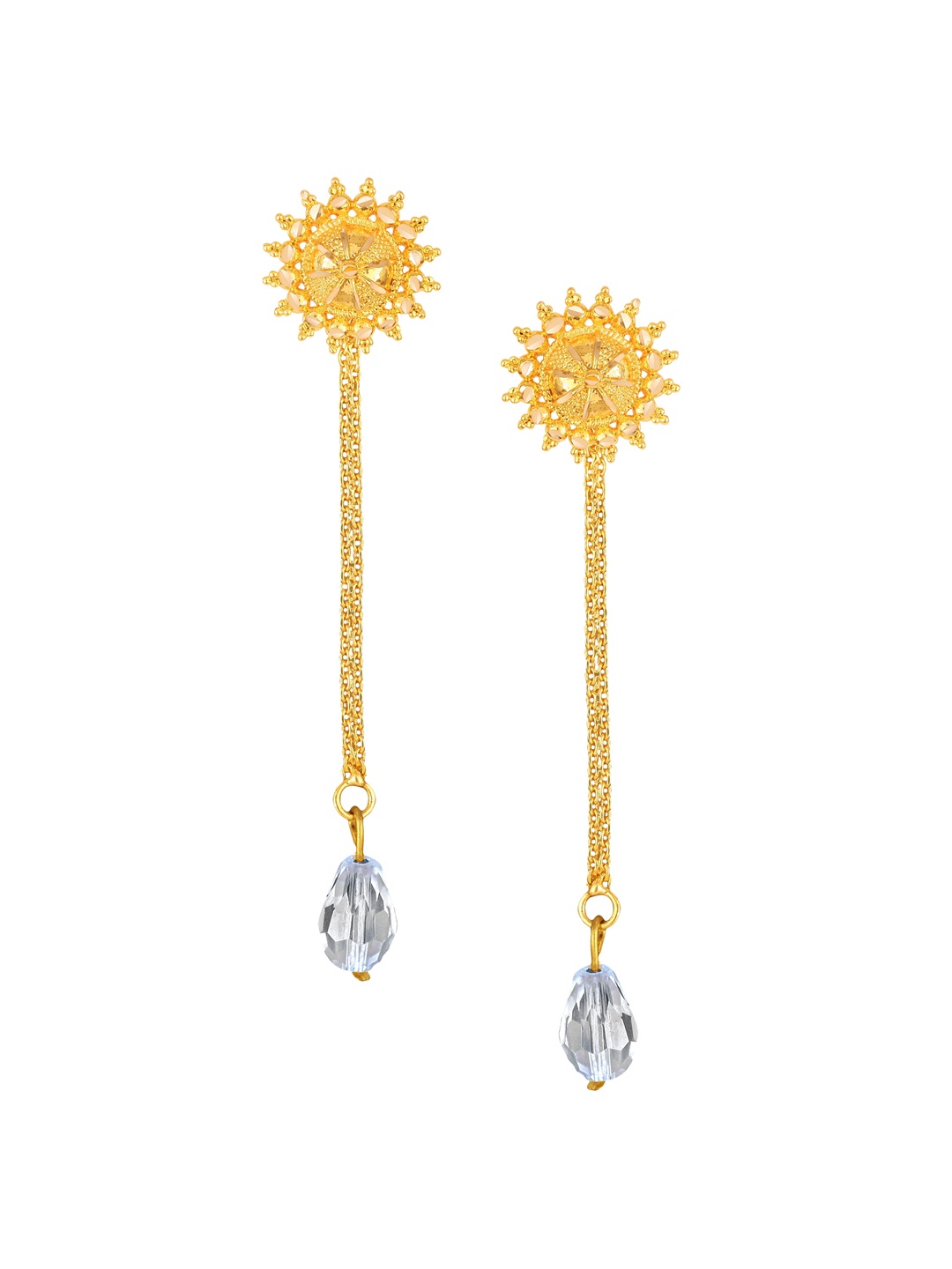 

Vighnaharta Gold-Plated Floral Drop Earrings