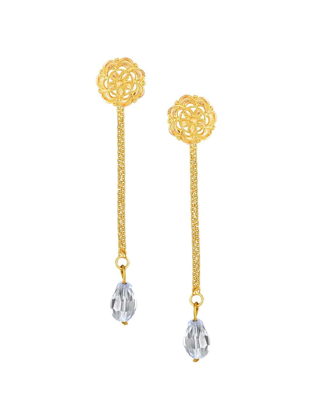 

Vighnaharta Gold-Plated Floral Drop Earrings