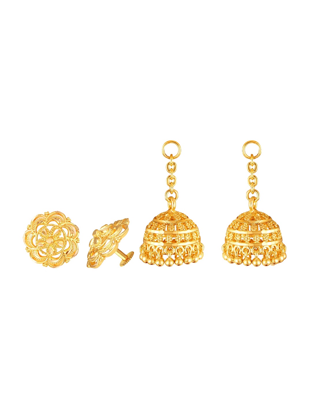 

Vighnaharta Gold Plated Floral Jhumkas Earrings