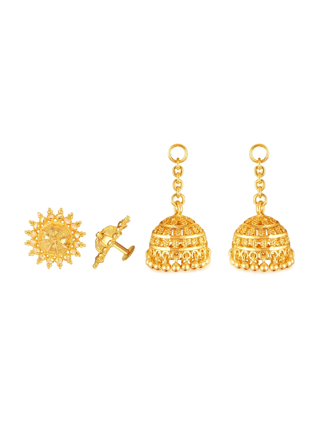 

Vighnaharta Gold Plated Floral Jhumkas Earrings